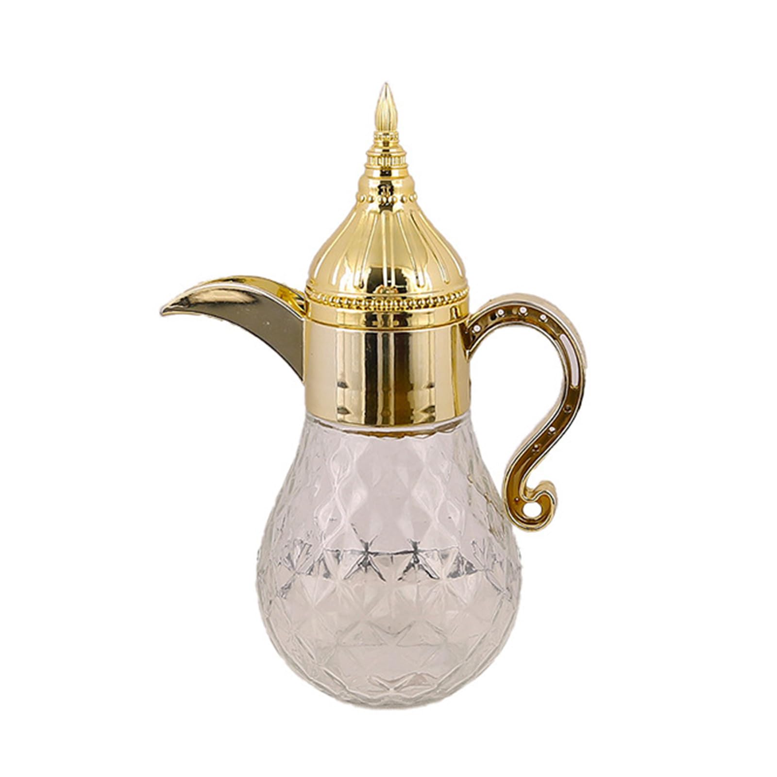 APGLSXY Middle Eastern Glass Pitcher with Beautiful Carvings Clear Beverage Container Ideal for Serving Beverages Arabic Glass Water Pitcher