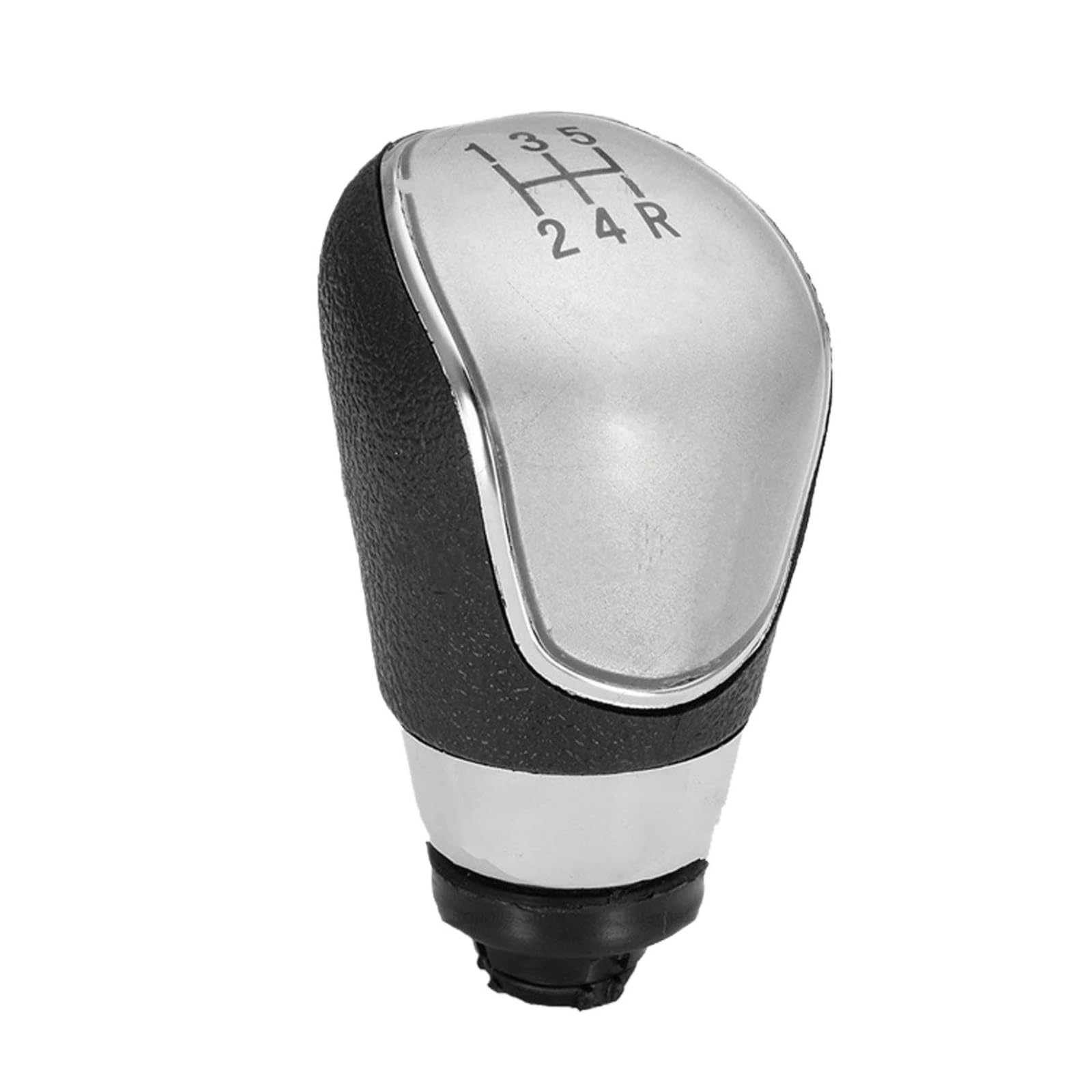 Xexjhqq White 5 Speed Gear Stick Knob For Fiesta For Mk7 For Focus For Mk2 Fl For Mk3 2008-2013 5/6 Speed Gear Shift Knob Chrome Black Leather Gaiter Boot Cover(White 5 Speed)