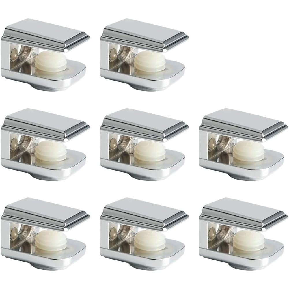 Aundhegrtt As Shown 8Pcs Shelf Brackets, Adjustable Shelf Clamps, Wall-Mounted Brackets For 5-8 Mm Shelves, Bathroom Bracket Accessories