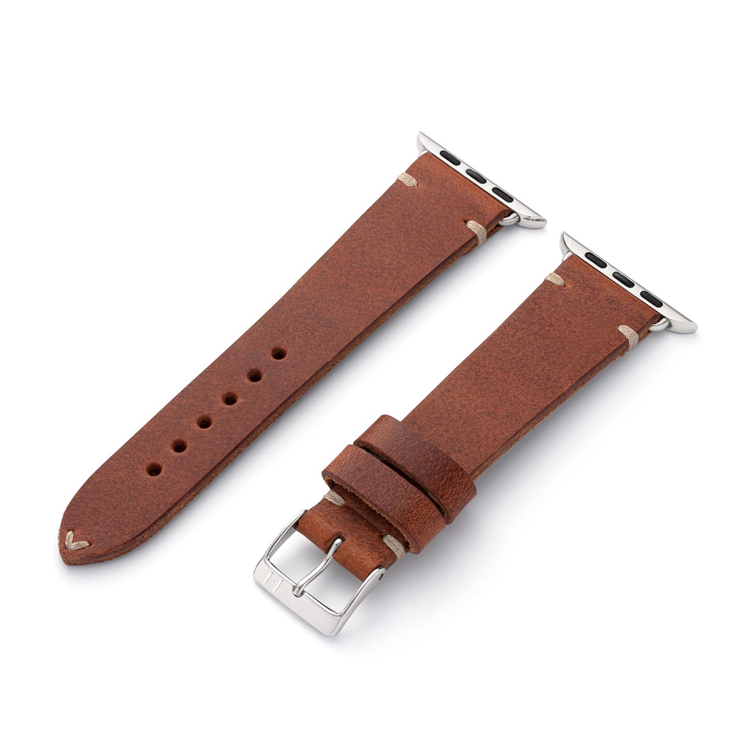 Armband ST. Pauli | kompatibel mit Apple Watch 1-9, SE | Leder | für Damen und Herren | Sport | Mahagoni