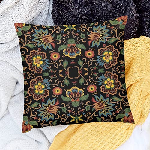 Rurals Vintage Antique Persian Carpet Print Decorative Pillow Covers Cozy Soft Throw Pillowcase Square Couch Cushion Cover For Home Decor Sofa Living Room Bed Car 18X18 Inch #TOP7