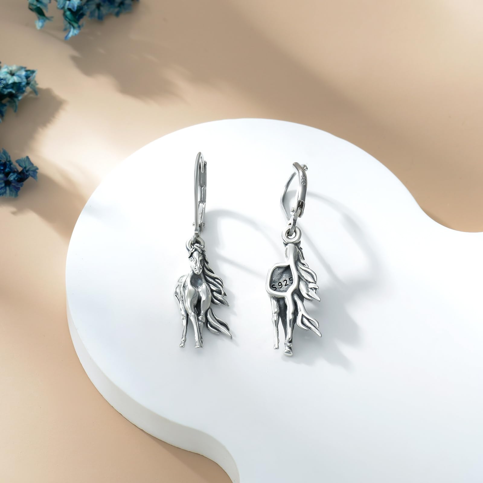 PROESS Tier Ohrringe 925 Sterling Silber Plateau Kuh/Axolotl/Schwein/Hund/Panda/Elefant Ohrringe Tierschmuck Weihnachten Muttertag Geschenk für Frauen