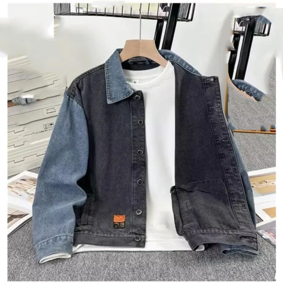 Men's Spring Denim Jacket Slim Fit Handsome Style Casual Jean Coat Outerwear