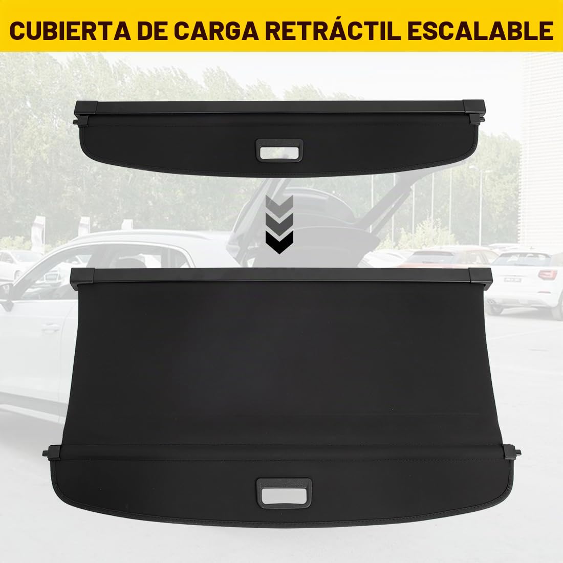 Cubierta de Carga Retráctil, Pantalla Retráctil para Maletero Negra para Q3 2013-2017