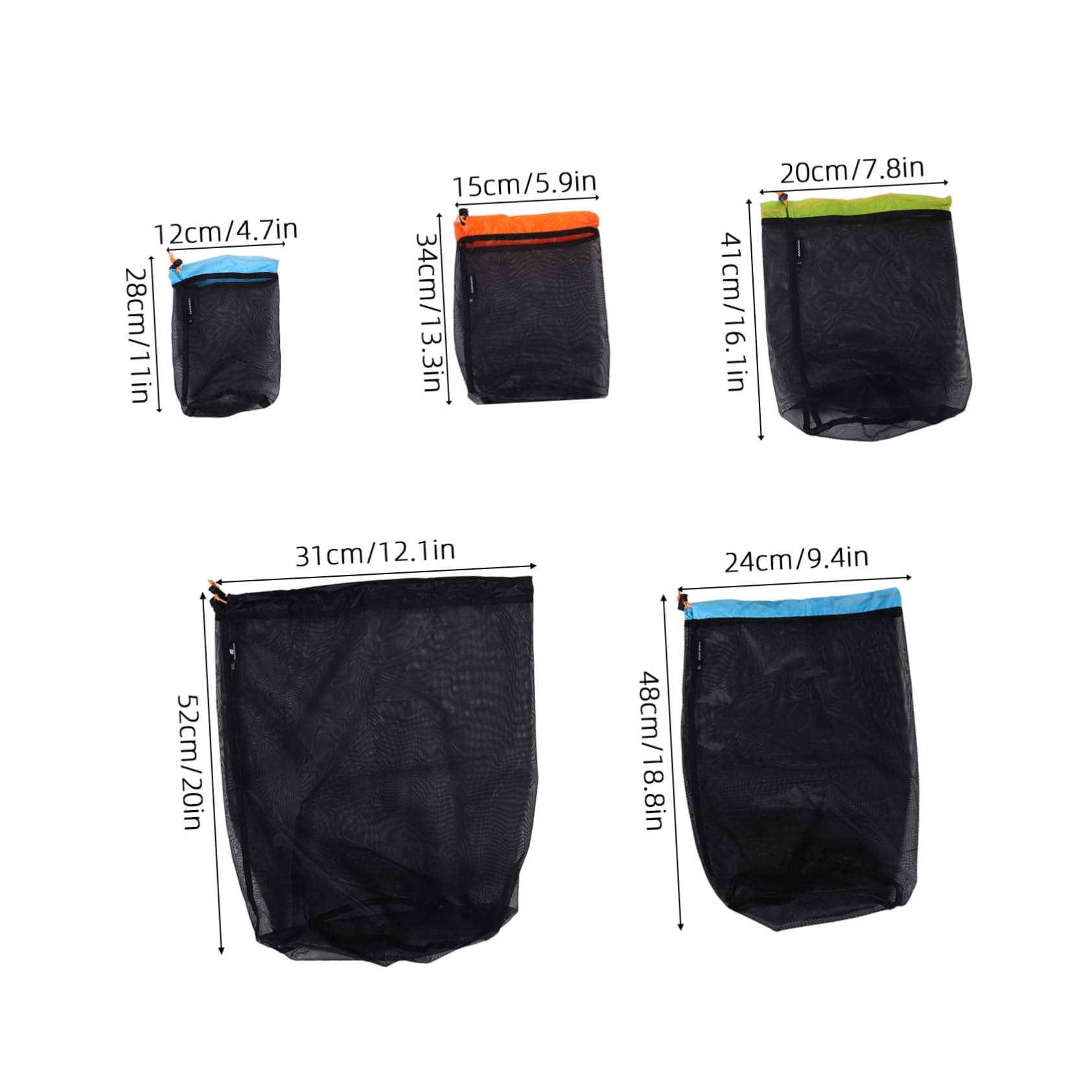 BIUDECO Camping Drawstring Storage Bag Set Mesh Sack for Sleeping Bag Down Jacket and Gear Compression