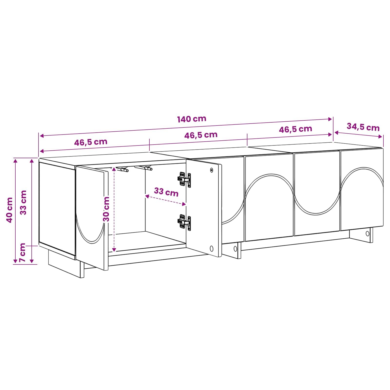 vidaXL Supporto TV 140 x 34.5 x 40 cm Rovere Sonoma