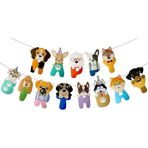 Dog Themed Birthday Party Supplies Dog Party Decorations Happy Birthday Banner Dog ...