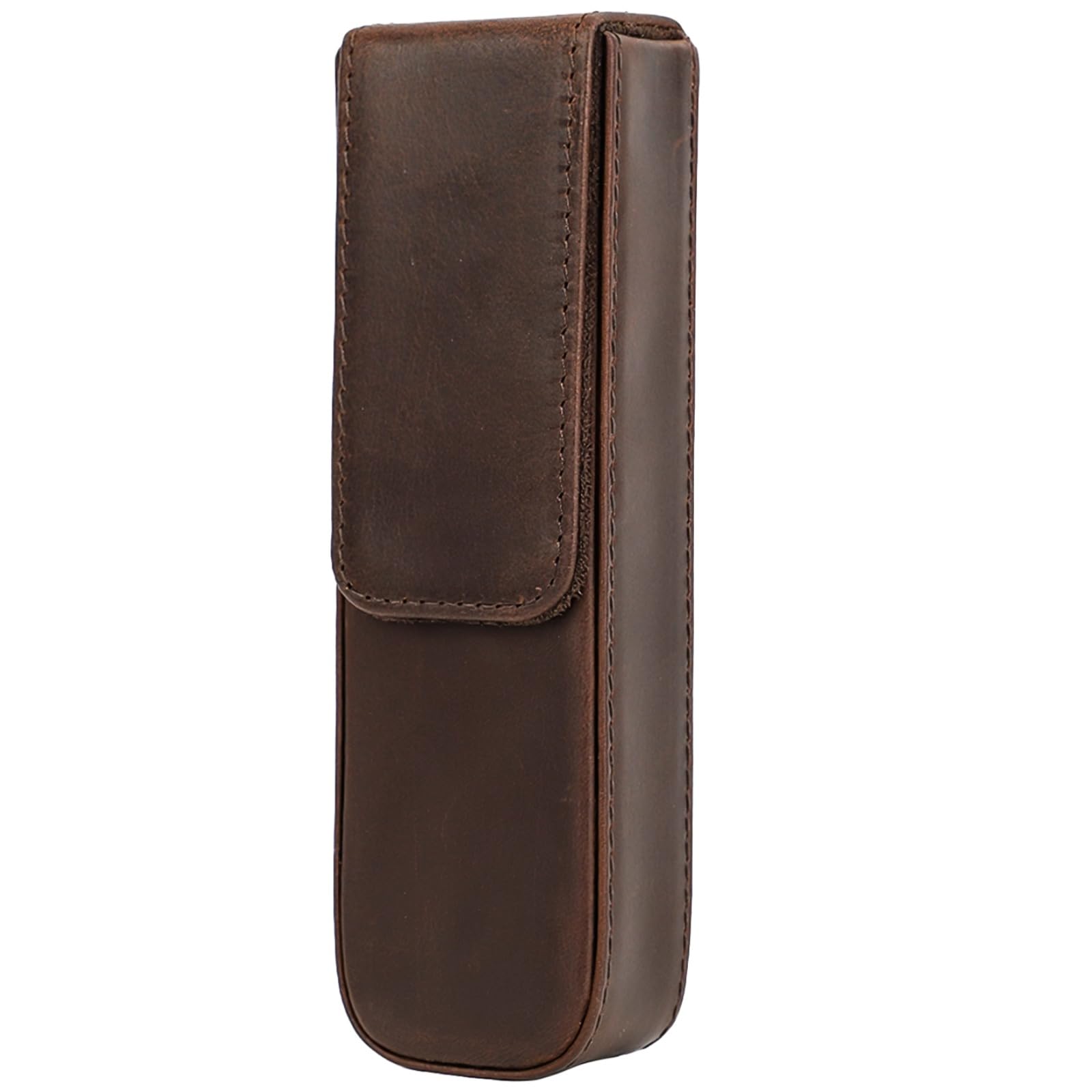 Coffee Bean Leather 2-pen Case: Luxury Personalized Fountain Pen Holder, Premium Pen Pouch