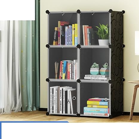 Amazon シンプルな本棚 無料のストレージ キャビネット プラスチック製本棚床立つ組み合わせストレージ アセンブリ C 75x37x111cm 30x15x44 本棚 オンライン通販