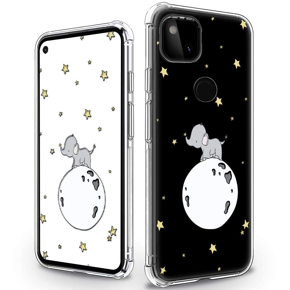 for Google Pixel 5 Case,Cartoon Elephant Design Slim Anti-Fall Bumper TPU Soft Cover Protective Thin Phone Case for Google Pixel 5 - Elephant D07