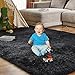KNZE Super Soft Area Rugs for Living Room 5x7 Black, Fluffy Furry Shaggy Fuzzy Area Rug, Upgrade Anti-Skid Rectangular, High Pile Soft Throw Rug for Bedroom and Kids Room, Home Decor Aesthetic