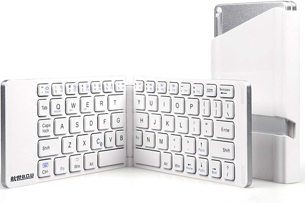 JPXIA Foldable Wireless Keyboard with 3-Color Backlight, Touchpad for All iOS Android Smartphone Windows Laptop Tablet Office Mute Keyboard (Sync Up to 3 Devices)