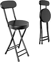 Vista 10 de H HOMEWINS Taburete Plegable Acolchado con Cojín, 1 Pieza de 60 cm de Altura de Barra Taburete Plegable Portátil con Asa para Pesca, Senderismo