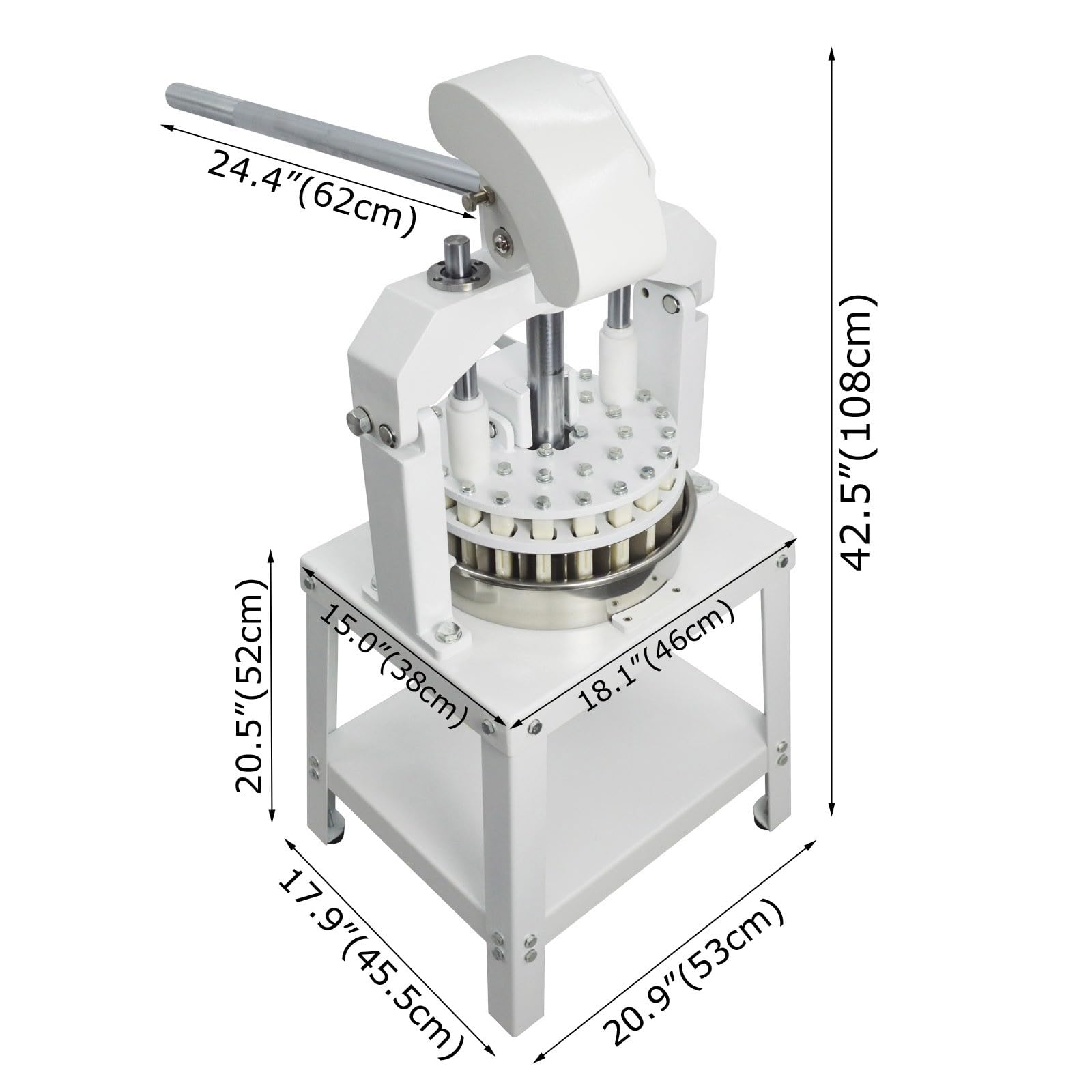 BEILOCKERY 24 PCS Commercial Manual Dough Divider Time-Saving Hand-Powered Dough Dividing Machine Pastry Divider for Bakery Pizzeria Restaurant