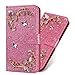 Produktbild Magnetverschluss Bookstyle für Huawei P20 Lite,Loves Diamond Sparkle Funkeln Bling Glitter Glitzer Ledertasche Stand Funktion Kartenfach Slim Klassisch Modisch Flip Wallet Hülle Schutzhülle