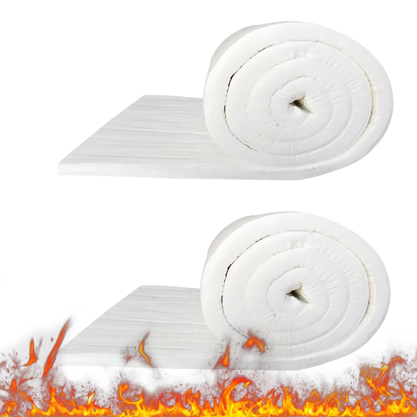 2 Pièces Couverture en Fibre de Céramique, 610 x 400 x 25 mm Isolation Ignifuge Forges, Laine Ceramique Cheminée, Résistant à Température à 1260°c, pour Fours, Poêles Granulés, Forges