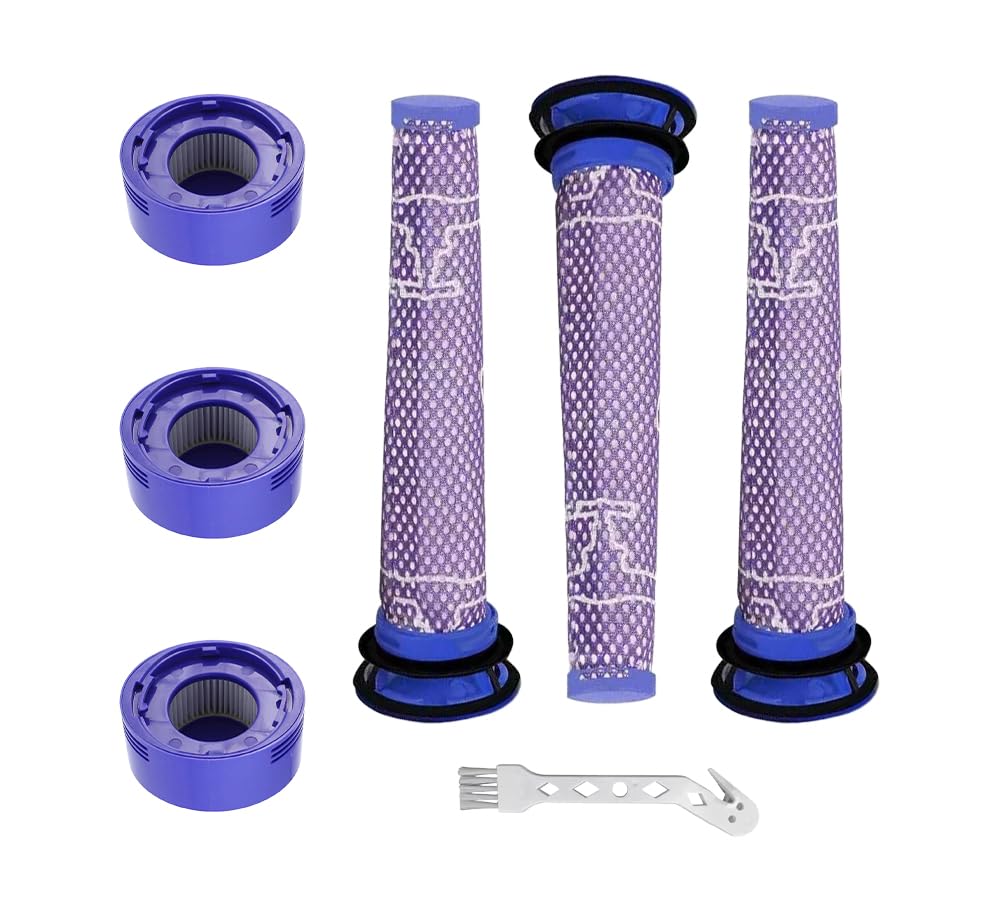 Generic 6ps Vacuum Filter Replacement Kit for Dyson V7&V8 Animal and V8 Absolute Cordless Vacuum, 3 Pre Filter, 3 Post Filter, DSLX6P