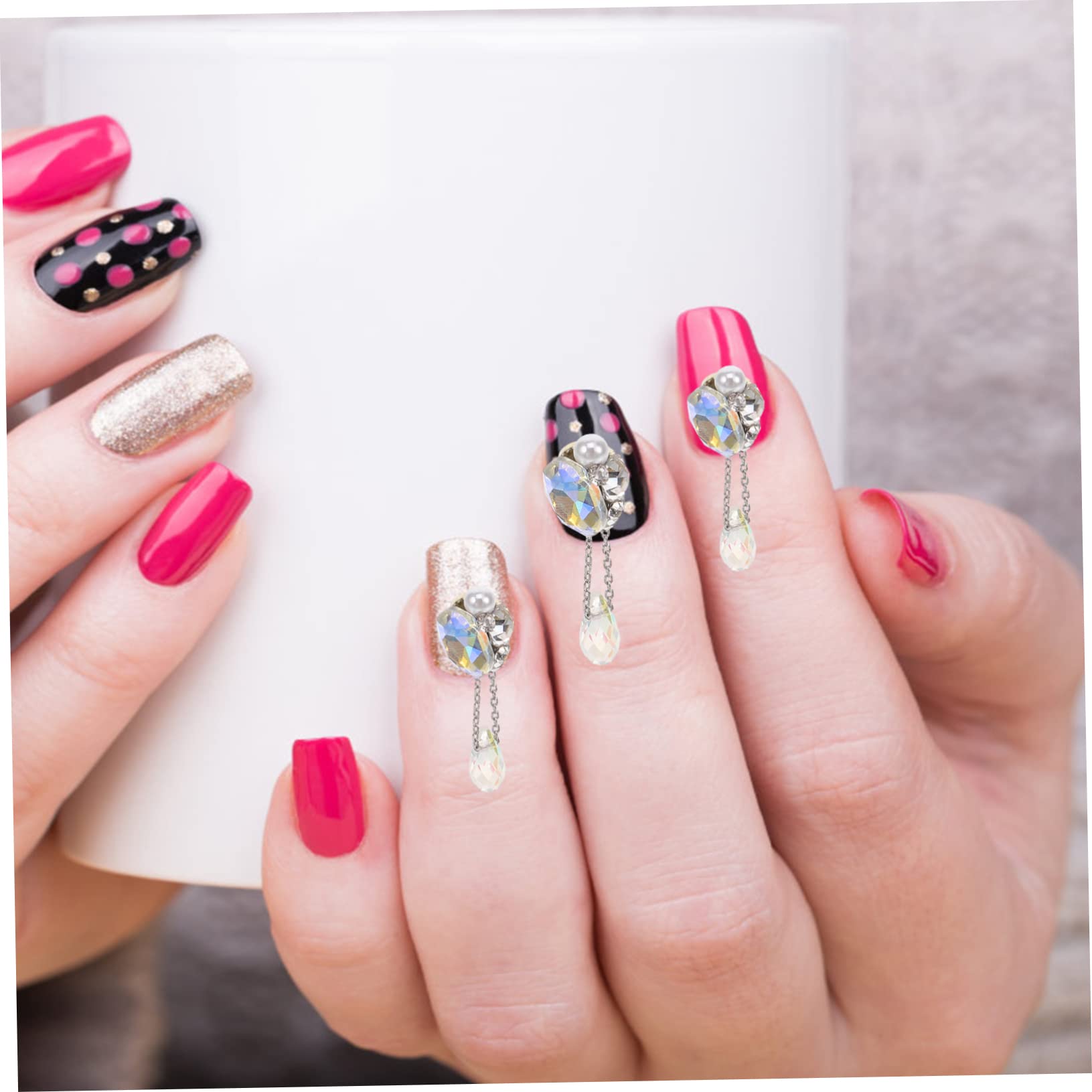 PACKOVE 25pezzi Ciondoli Per Nail Art Strass Decorazioni Unghie Adorabili e Uniche Accessori Per Unghie Fai Te Per Donne e Saloni Di Bellezza