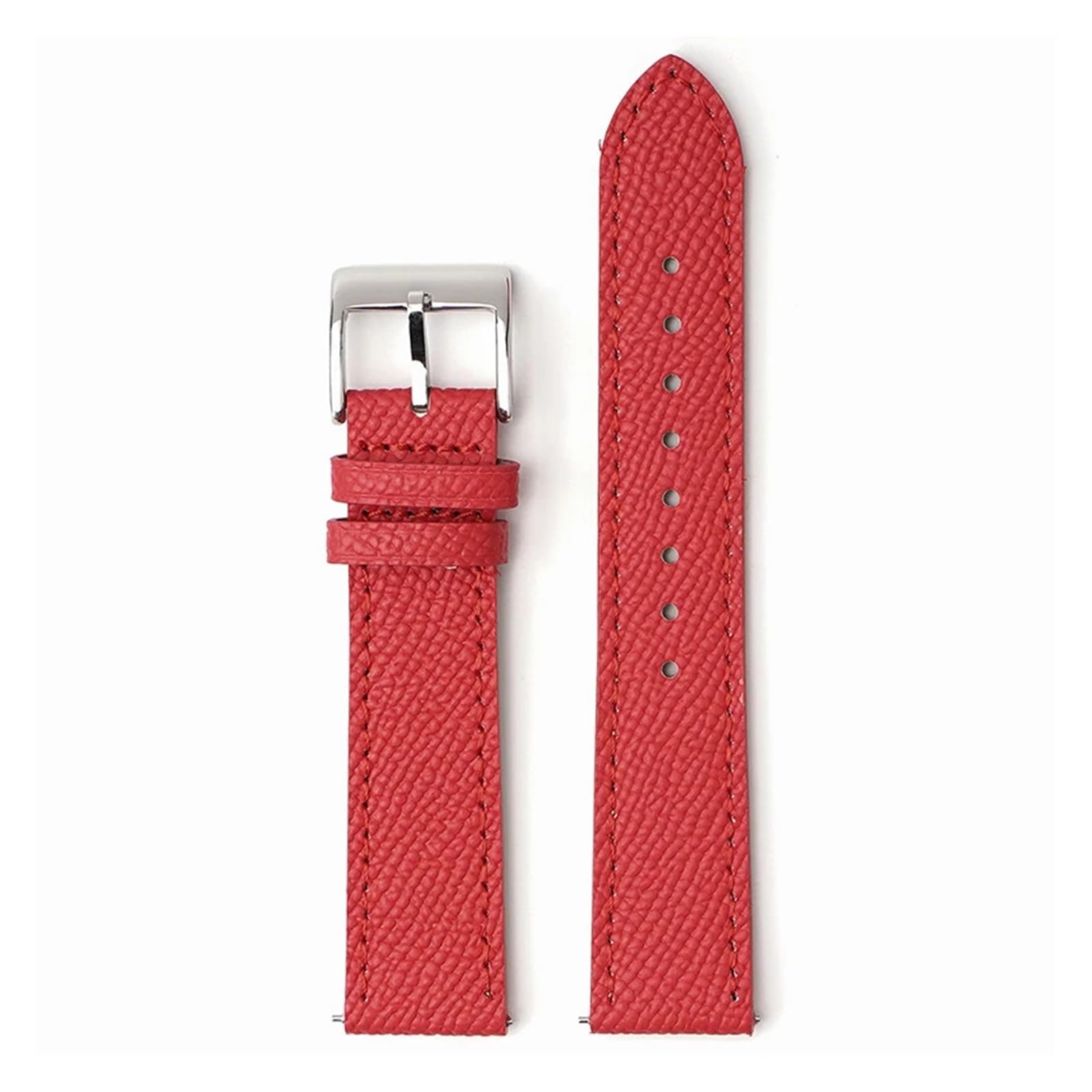 Uhrenarmband， Uhrenarmband aus Kalbsleder mit Schnellverschluss, handgefertigt, Palmenmuster, Armband(Red rd line,22mm)