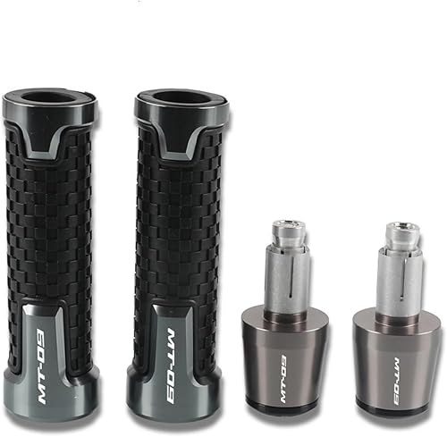 DOUKI 22MM for Y&AMAHA MT-09 MT 09 MT09 Tracer GT 2018 2019 2020 Motorcycle Accessories CNC Handlebar Grips Handle Bar Cap End Plugs (Color  Gris)