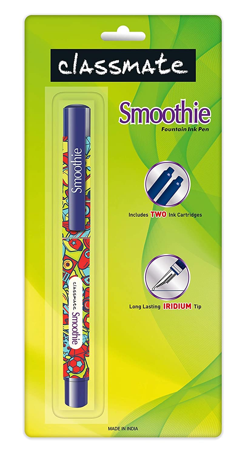Classmate Smoothie Fountain Pen with 2 Extra Ink Cartridges Classmate