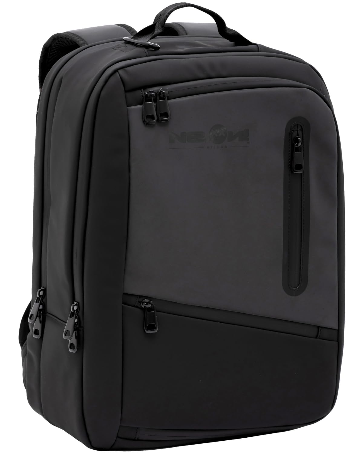 NE.ON! Milano Zaino Donna Uomo Porta PC, Impermeabile ed Elegante, Perfetto per Lavoro, Università, Scuola e Viaggi. Design Compatto, Comfort Ergonomico, Versatile, Professionale da 12 e 17 Litri