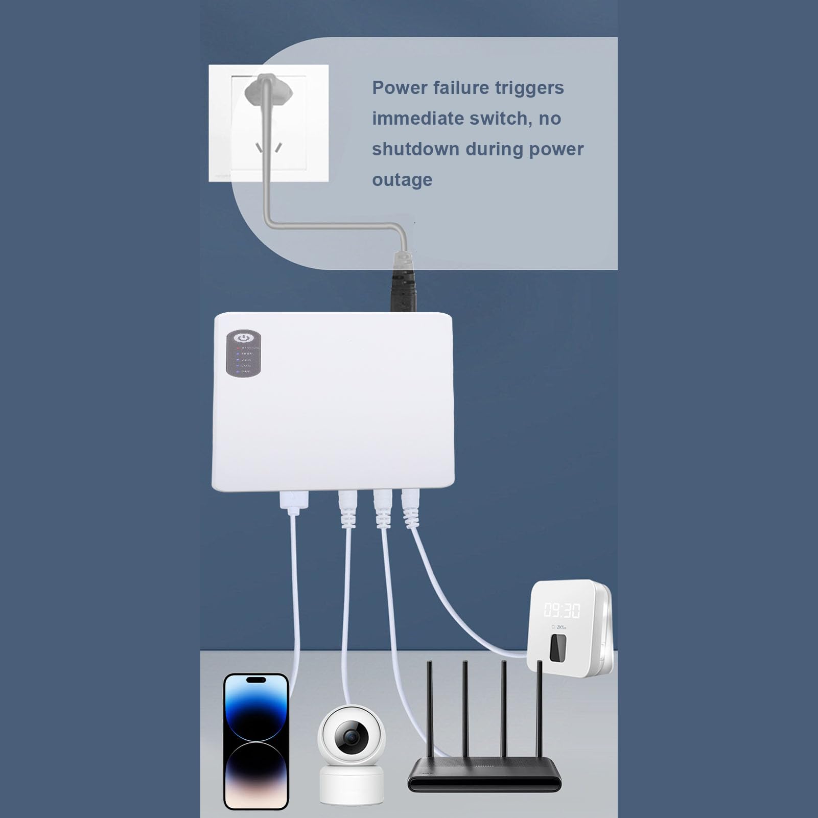 FTVOGUE Mini DC UPS, Gruppo di continuità 10400mAh con Protezione da Cortocircuito, per Router Modem Telecamera di Sicurezza Smartphone Fax (Spina europea)