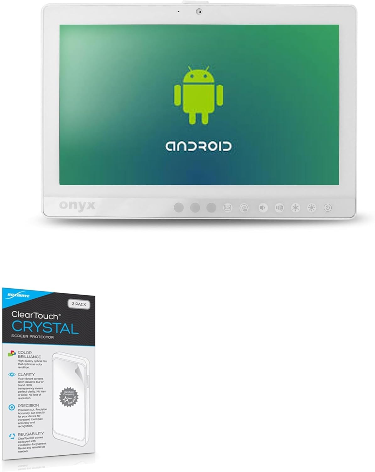 BoxWave Screen Protector Compatible with Onyx Healthcare ONYX-BE153R - ClearTouch Crystal (2-Pack), HD Film Skin - Shields from Scratches