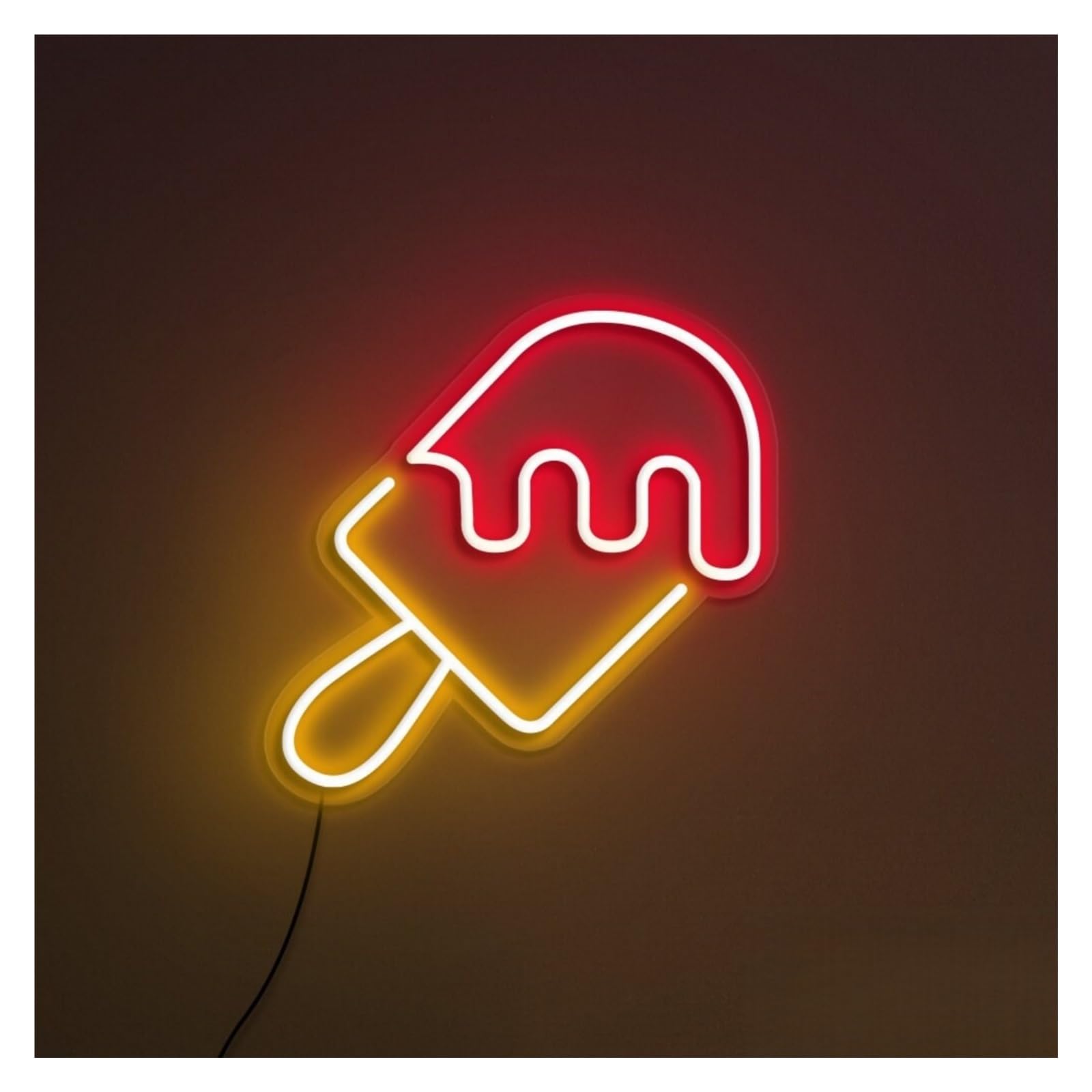 RONGCH Hanging Art Signs Popsicle Neon Sign, Suitable for Restaurant Decor with Brightness Adjustable 30cm×30cm(Multi-Colored b)