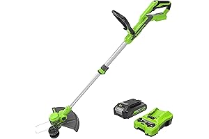 Greenworks 24 Volt Cordless Trimmer/Edger, Powerful, Long-lasting Battery