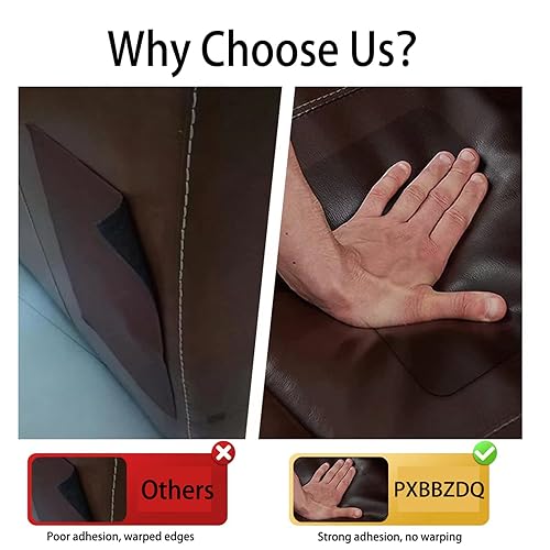 Miniatura 10 de PXBBZDQ Cinta de reparación de cuero negro,Parche de cuero negro de 16 × 118 pulgadas para asiento de coche,Parches adhesivos de cuero para sofá