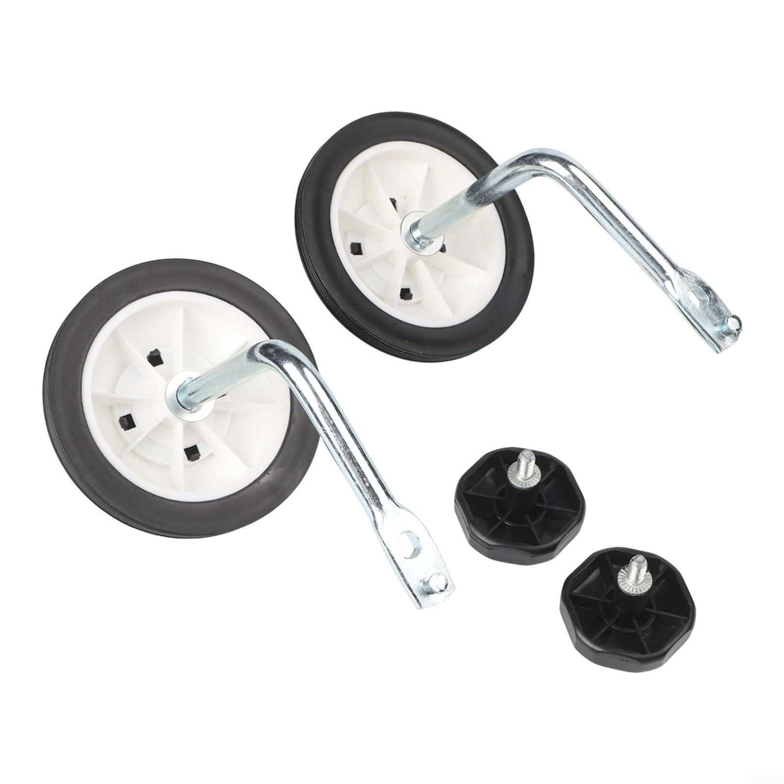 Stabilisateurs de vélo pour enfants, pour roues d'entraînement avec pieds de support en acier au carbone, roues clignotantes en polyuréthane, roulettes à roulement silencieux, écrous autobloquants