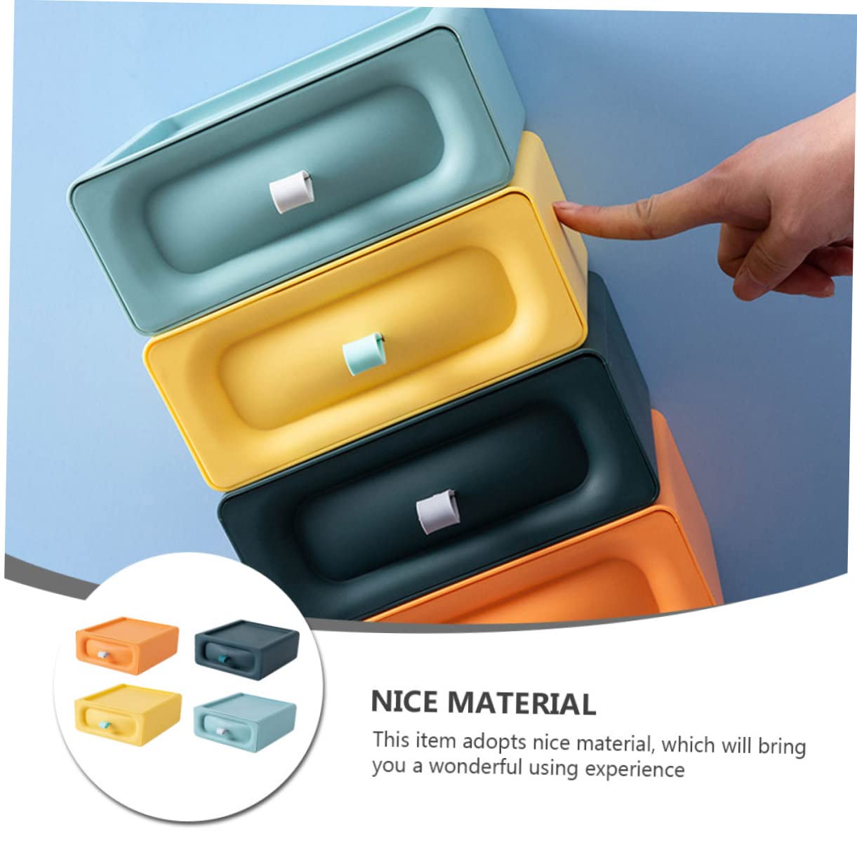 Caja de Cajón de Plástico Diseño Extraíble, 4 Piezas Organizadoras