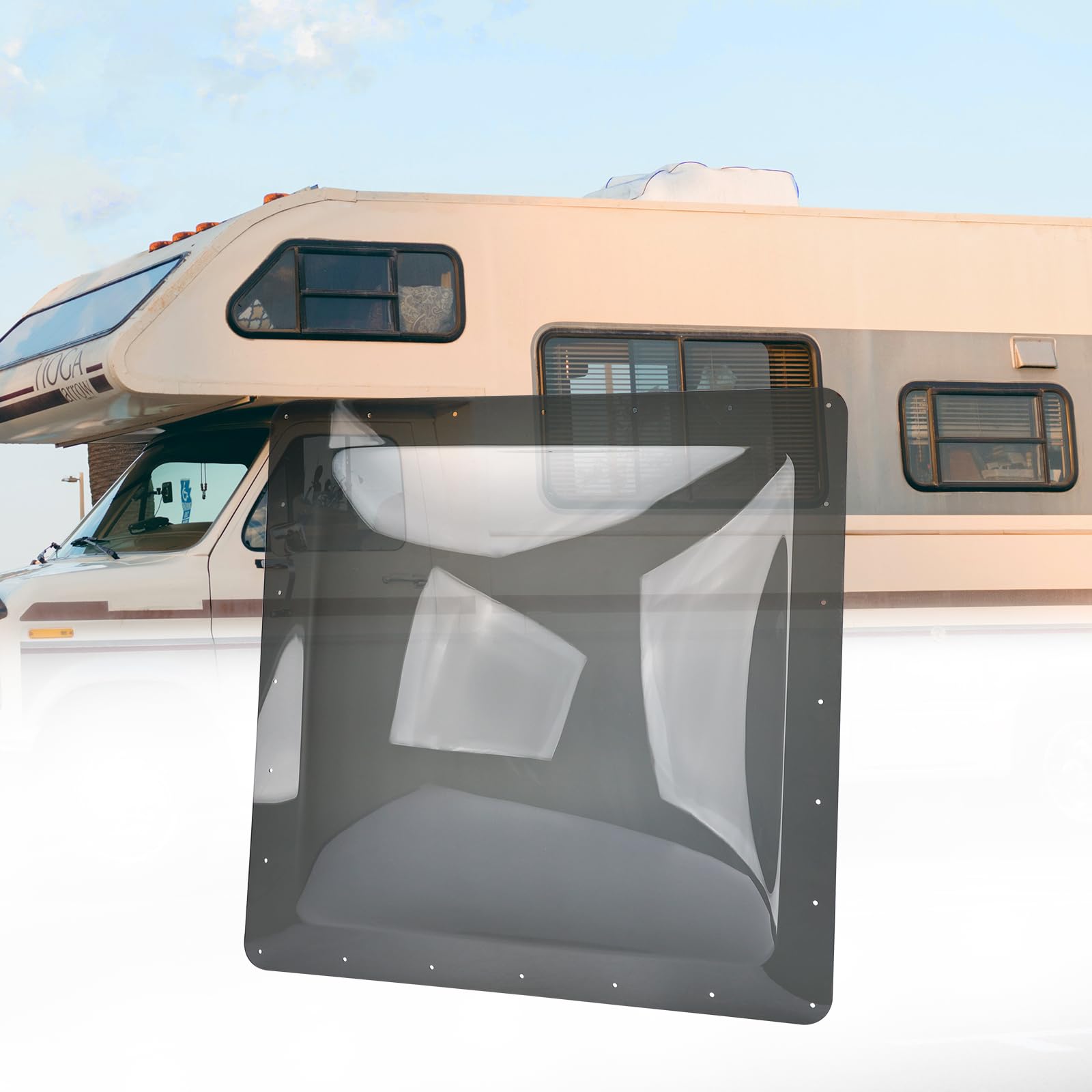 RVGUARD RV Skylight Replacement, 26" x 26", Smoke, Include Screws
