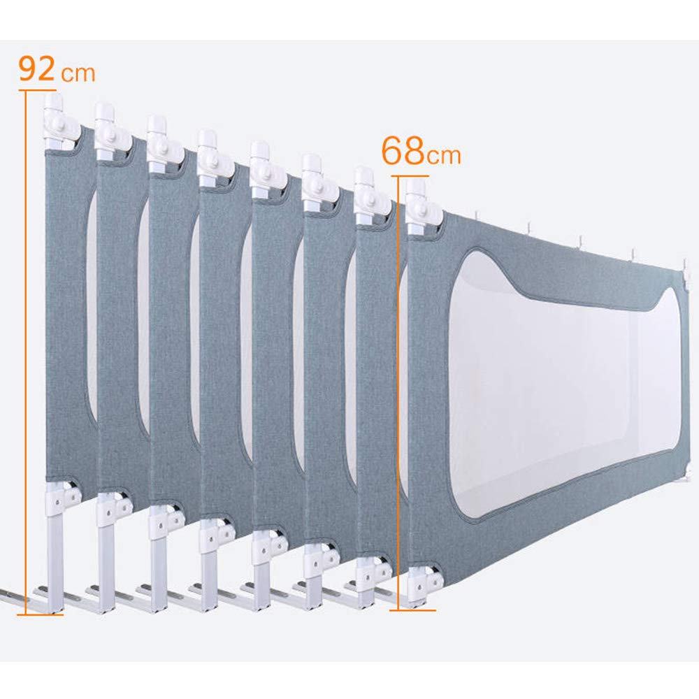 Barrera de seguridad para cama de bebé, portátil, transpirable, con funda extraíble, 220 x 68 cm, color rosa