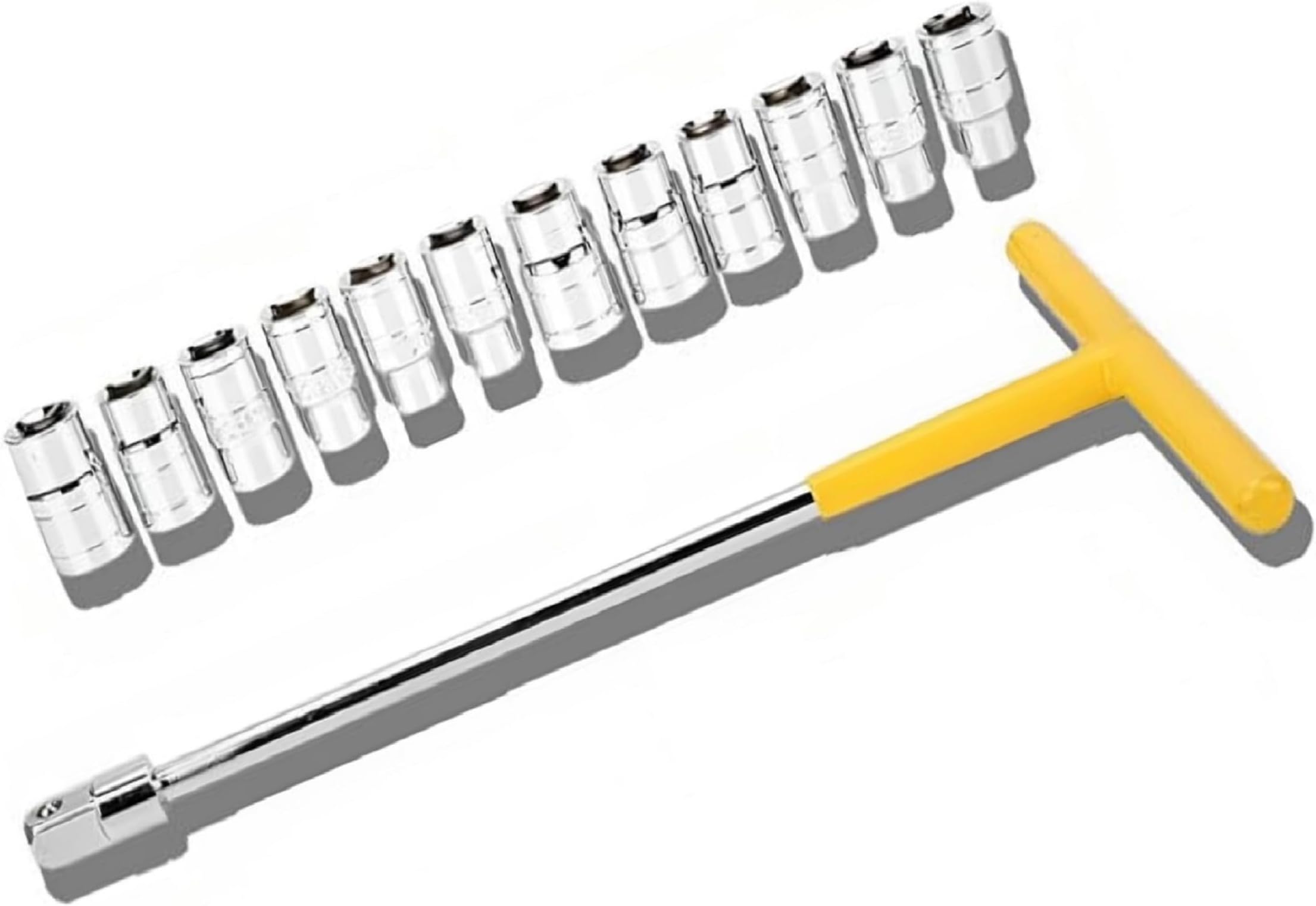 tianfeng SNE 13Pcs Vehicle Car T Shaped Handle Wrench Spanner With 8-19Mm 1/2 Socket Tool Set, Hex