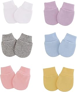 6 Pairs Baby Gloves and Mittens, Baby Anti Scratch Mittens Newborn Baby Mittens Infant Toddler Gloves Soft Cotton Mittens Gloves for Baby Boys and Girls