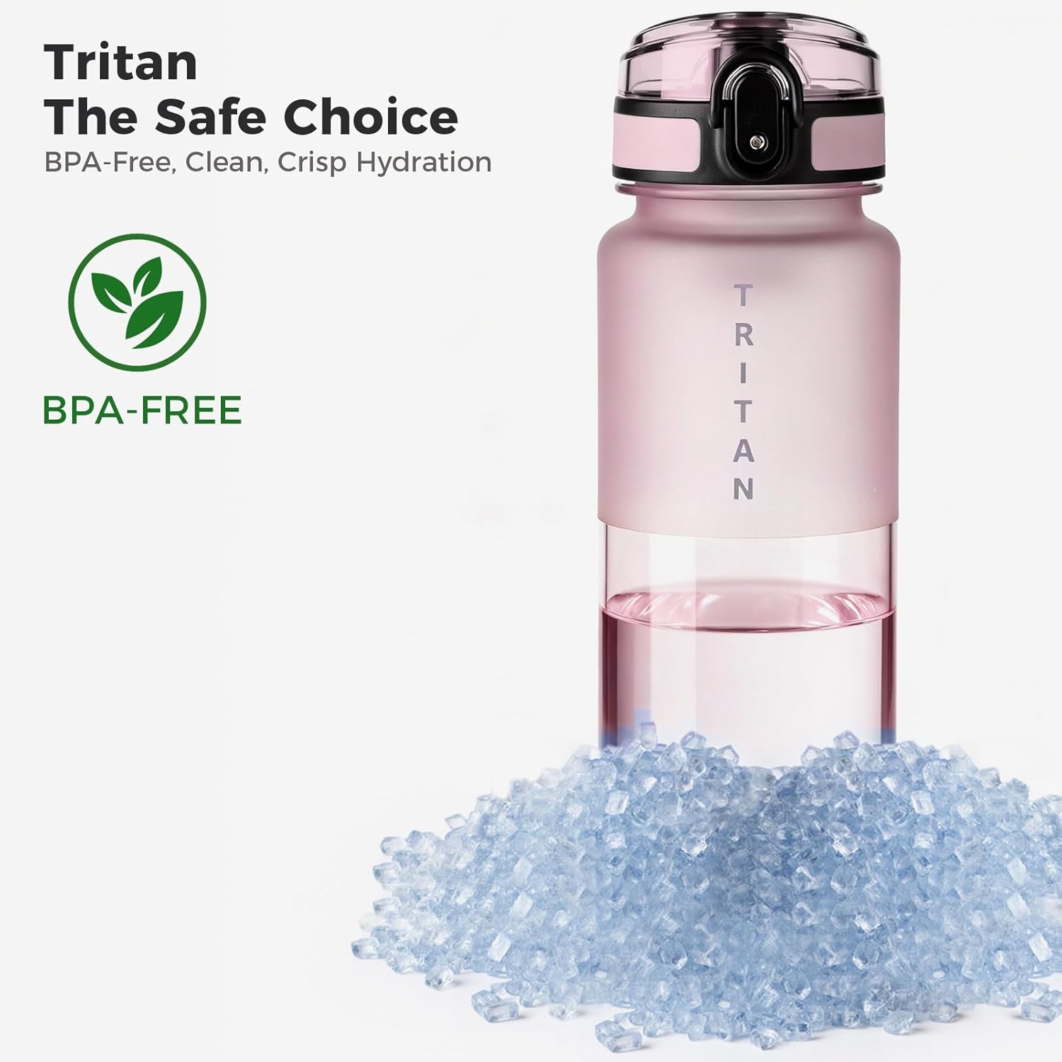 32oz Water Bottle with Chug Lid, Frosted & Clear Tritan BPA-Free, Leakproof, Wide Mouth, Portable Sports Water Bottle for Gym, Office, Travel, Outdoor (Pink) - Image 4