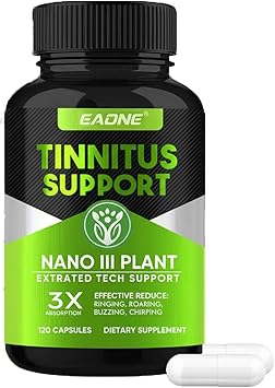 EAONE Tinnitus Relief for Ringing Ears, 120 Capsules, Ear Ringing Support Supplement with Vitamin C and B Complex, Helps Reduce Ear Noise and Buzzing, Promotes Natural Hearing Wellness, 60 Day Supply