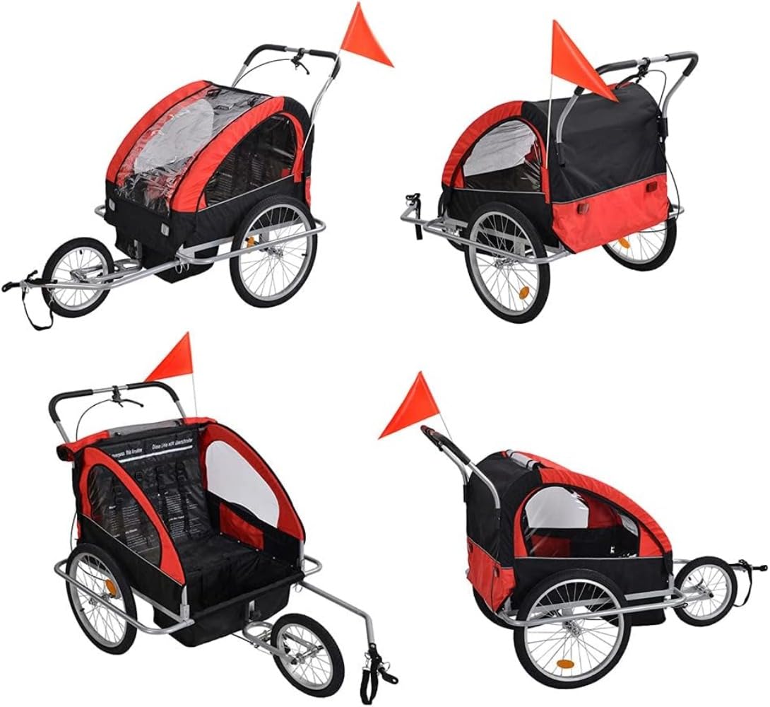 Amazon | Gixuzol 子供用自転車トレーラー、自転車ベビーキャリア 合金