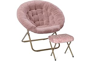 Milliard Cozy Faux Fur Bedroom Chair with Ottoman: Your Teen's Comfy Haven