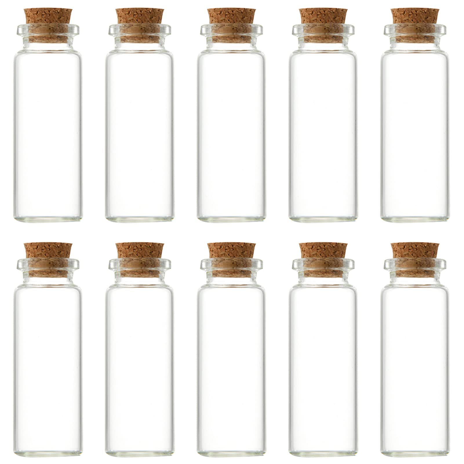 Udewo 10 Pcs Small Glass Bottles with Cork Lids