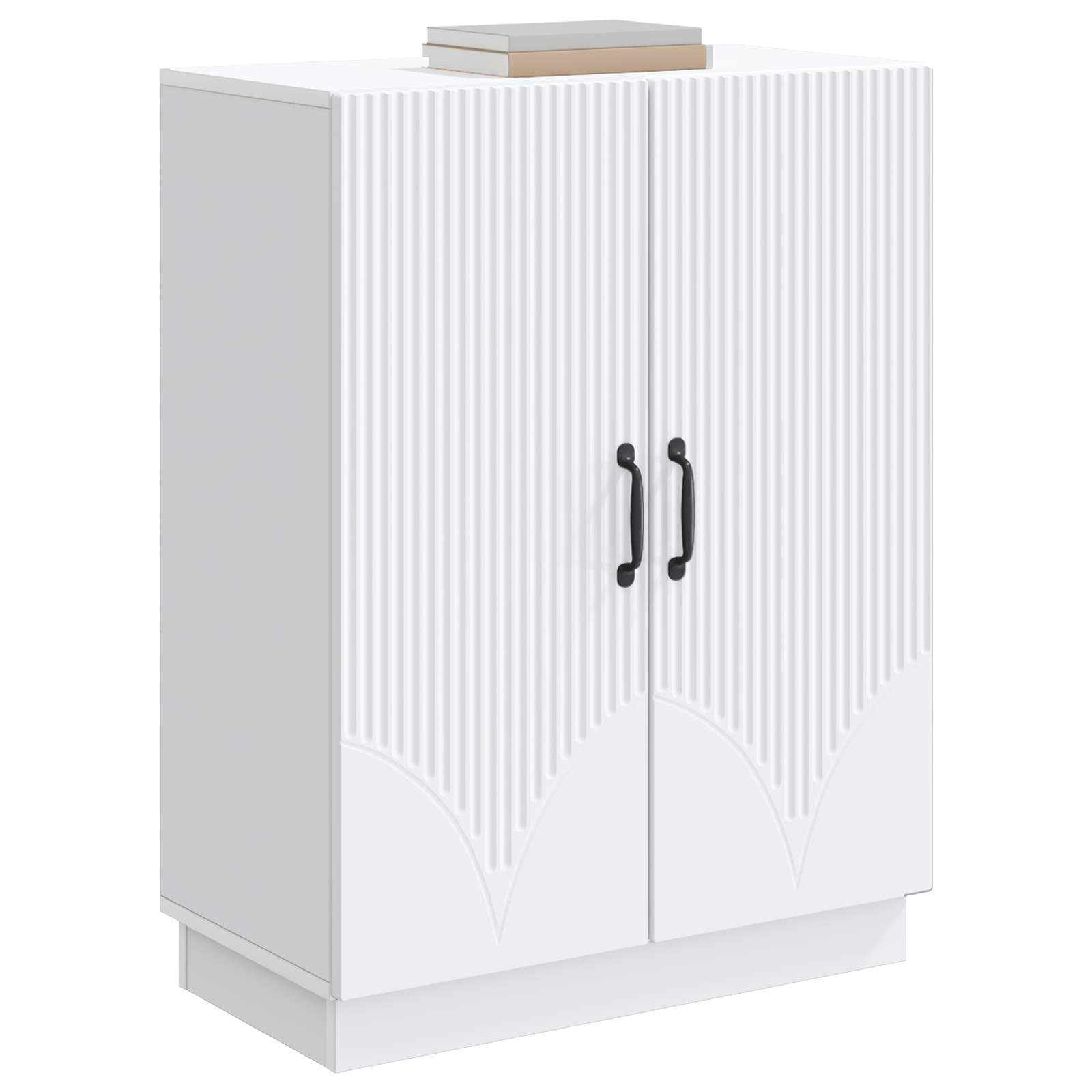 Générique Credenza bianca 66 x 34,5 x 87 cm Legno di Ingenierie | Scomparti e cassetti, portaoggetti stoviglie, cura panno umido, per sala da pranzo soggiorno cucina