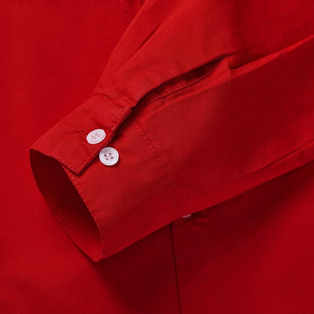 Spring&Gege Camicia da ragazzo a maniche lunghe in twill con bottoni