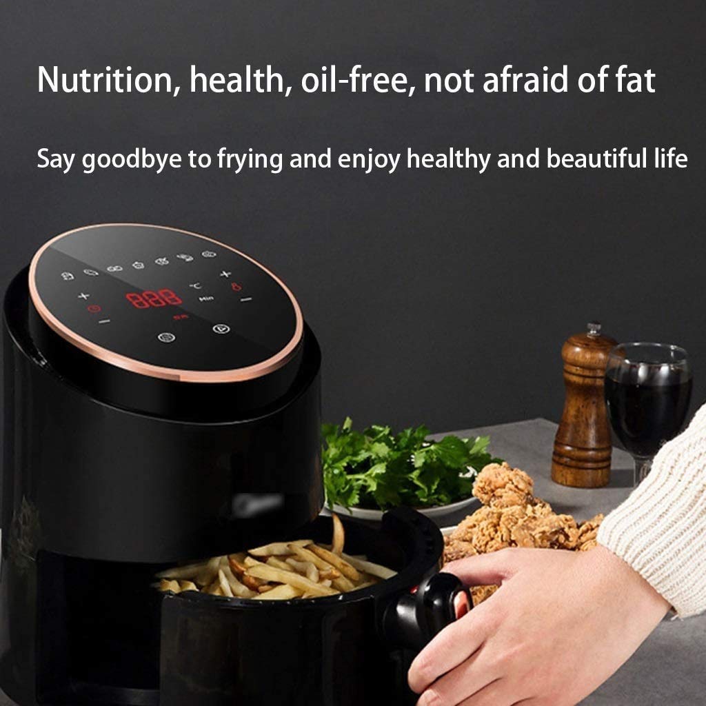 1.7L Digital Air Fryer, 7 préréglages faciles, contrôle de la température précis, écran Tactile et Panier détachable antiadhésif, 1200W (Noir)