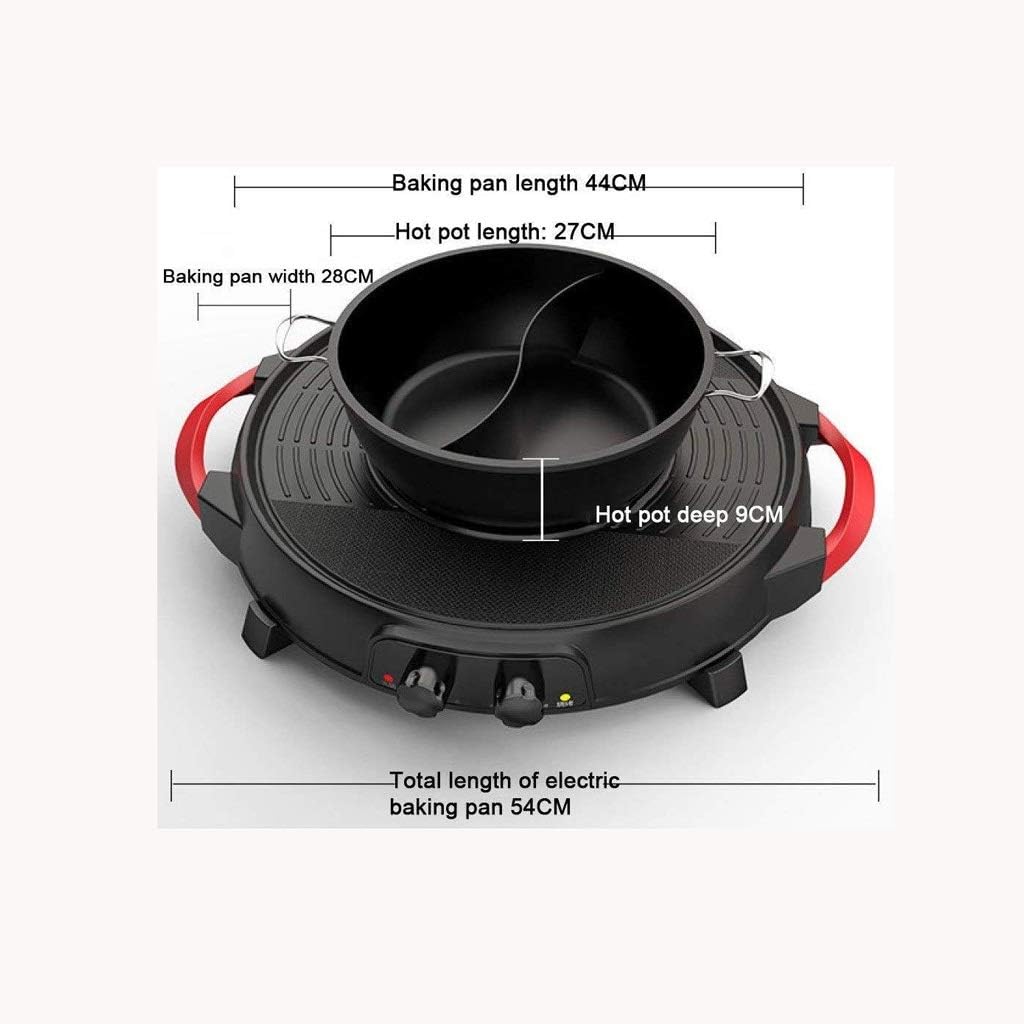 Portable Multifunctional Hot Pot,Electric Barbecue Grill Indoor Chafing Dish, Large Capacity Household