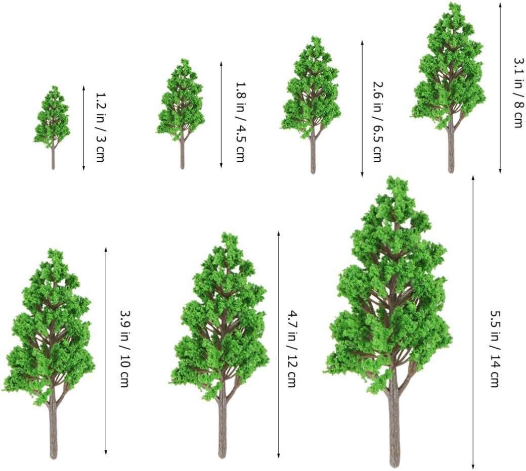 VOSAREA 7 Pcs Plastic Poplar Tree Scenery Model for DIY Landscape