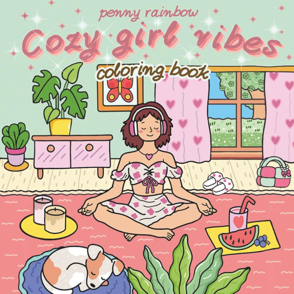 Cozy Girl Vibes: A Cozy and Aesthetic Coloring Book for Relaxation, Self-Care, and Mindfulness | For Adults and Teens