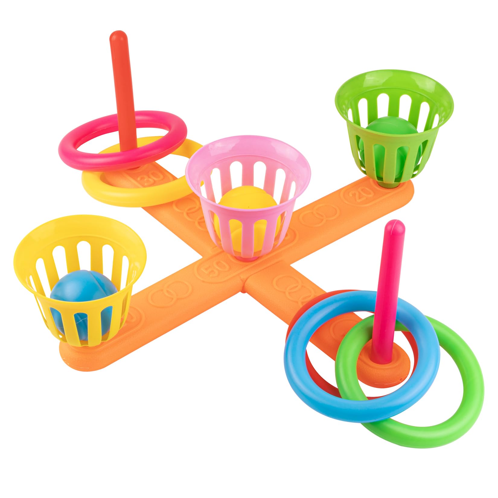 WOFEU Ring Toss Game for Kids, Indoor & Outdoor Party Game for Family and Adults, Plastic Throwing Toy for Kids Backyard Ring Toss Fun