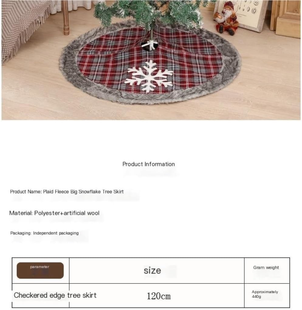 Tree Skirt Christmas Christmas Tree Skirt Plaid Snowflake Tree Skirt Embroidered Christmas Tree Skirt Christmas Tree Decorations Christmas Skirt Tree